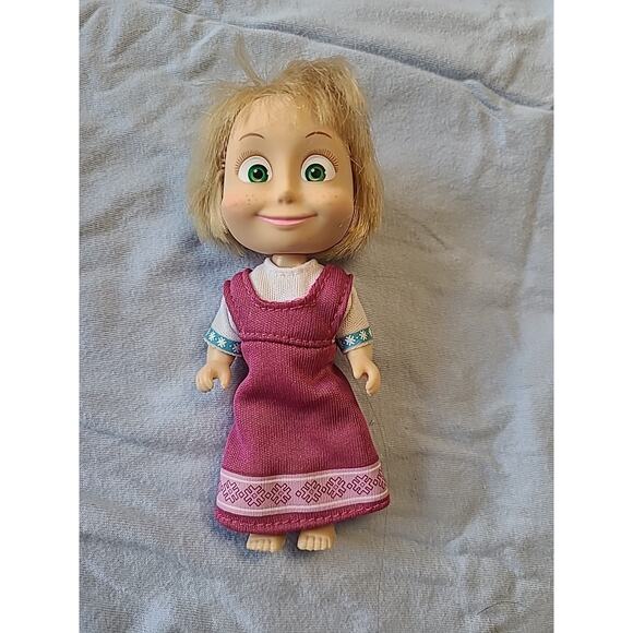 Masha and the Bear 5'' Doll Simba Toys Rare 2016 Fuschia Dress Poseable - Picture 1 of 5